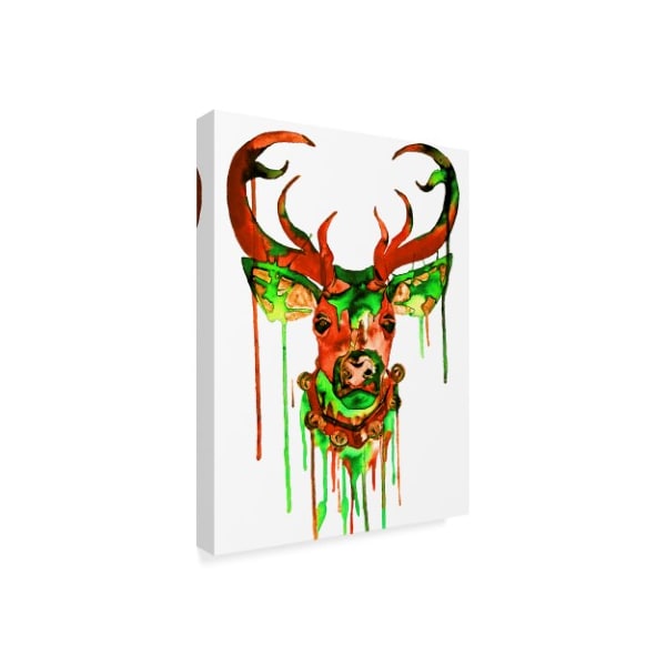 Lucy Loo Wales 'Reindeer Red Green' Canvas Art,14x19